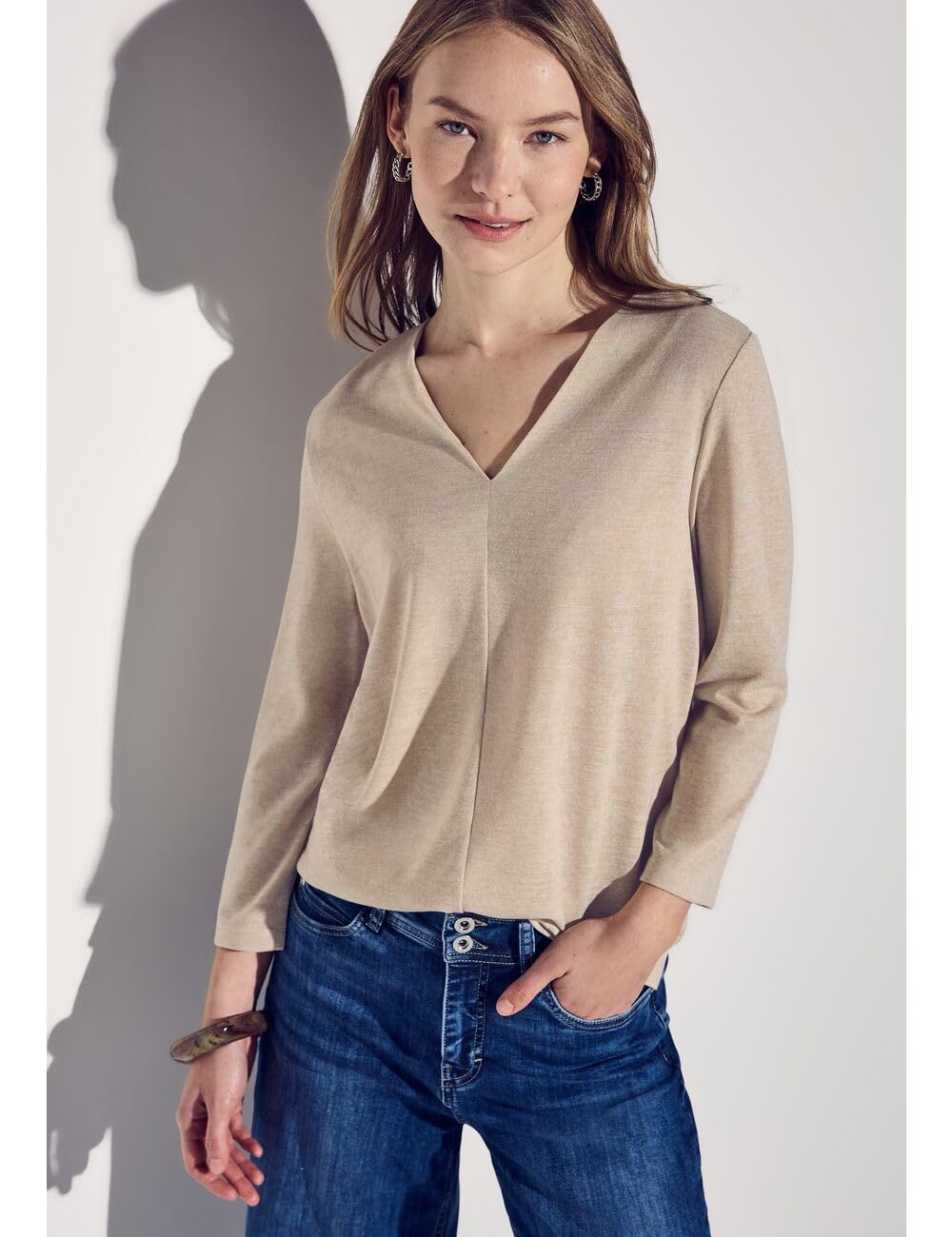 Damen Leinen-Look Shirt