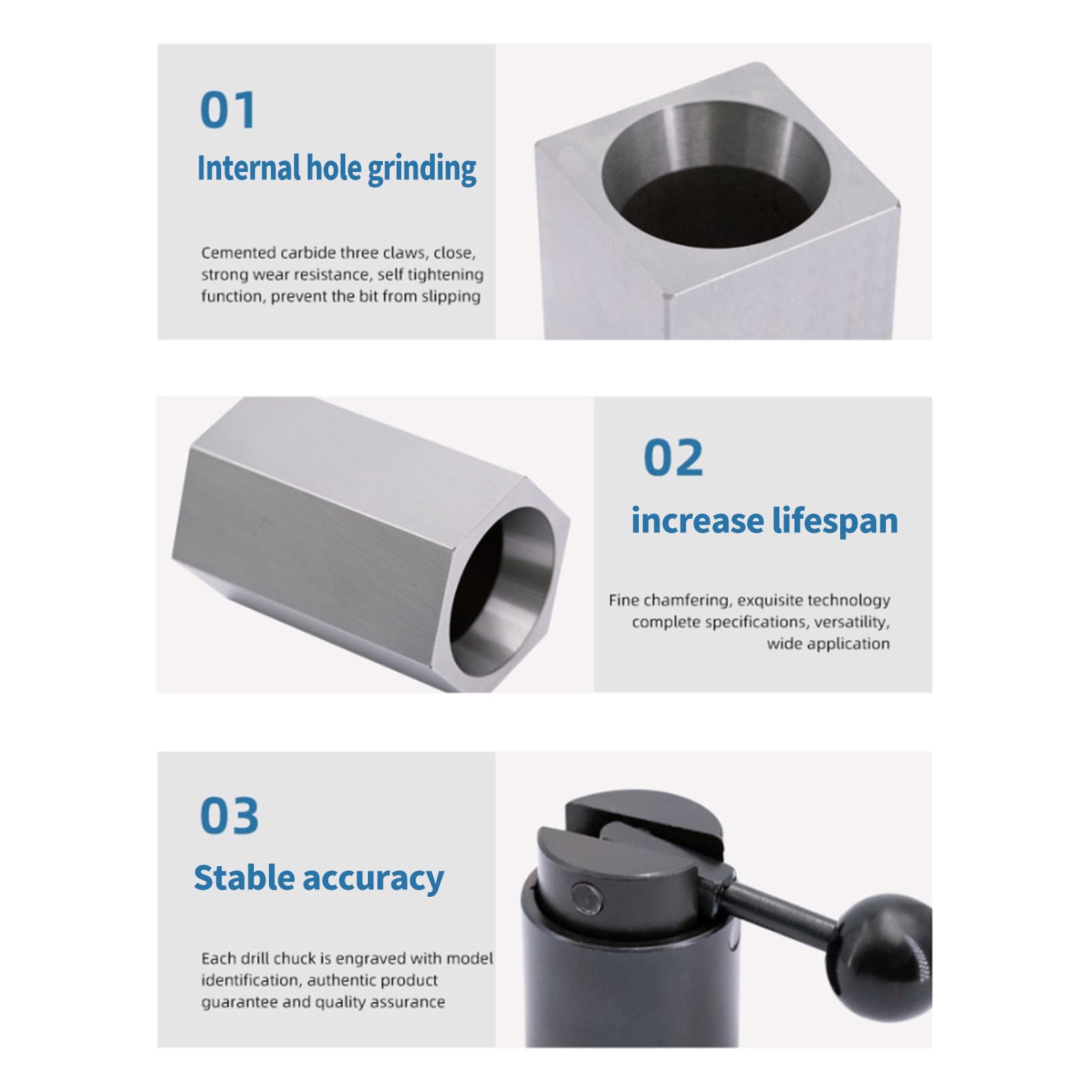 Accesorio de bloque cuadrado hexagonal 5C preciso con extensión para montaje rápido de pinza de mecanizado