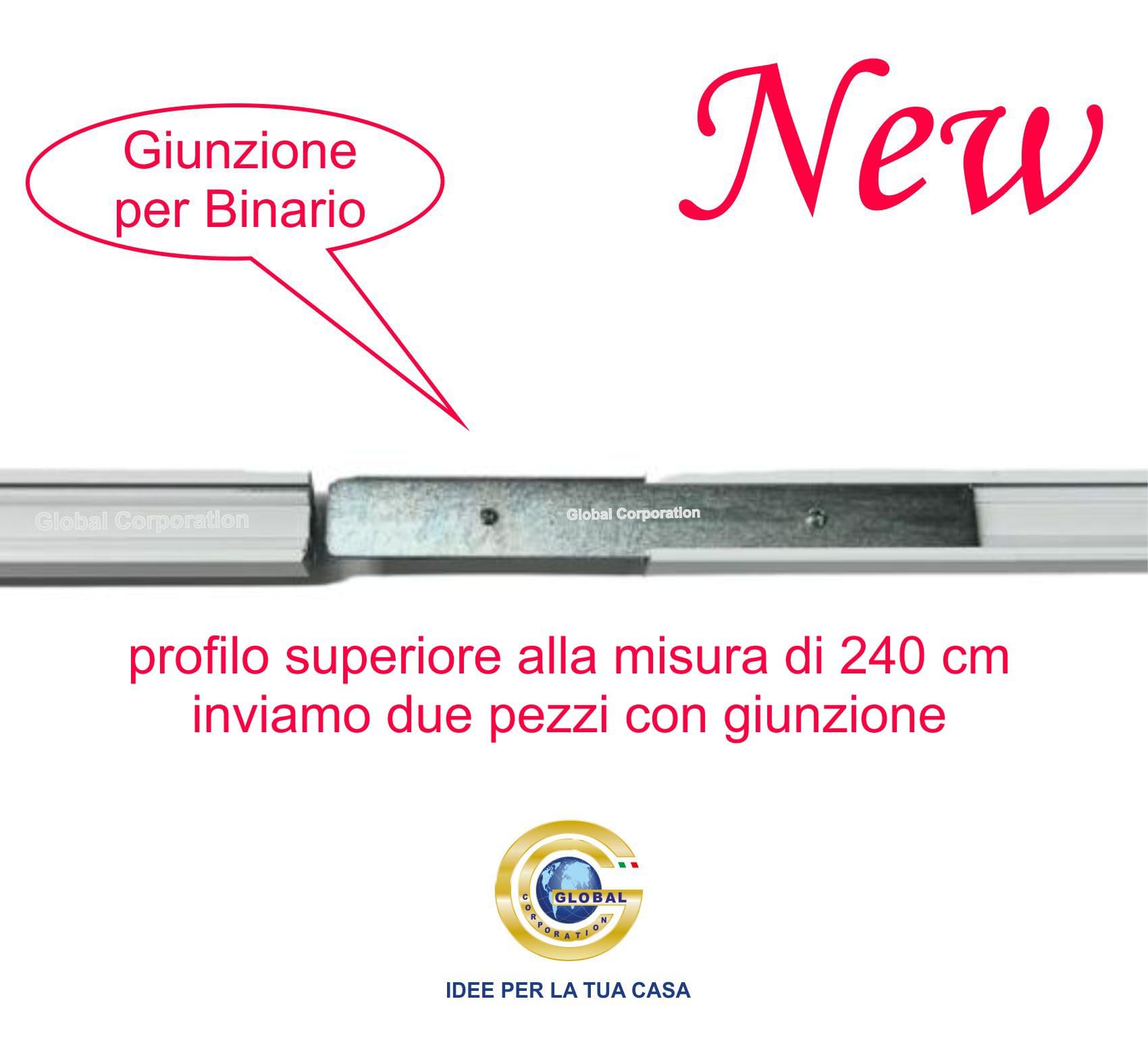 GLOBALCORPORATION bastone tenda in alluminio argento oro bronzo binario per Tende a soffitto profilo con kit completo acciaio riloga zineffa scorritenda decorativi guida arricciata (100 cm, Oro)