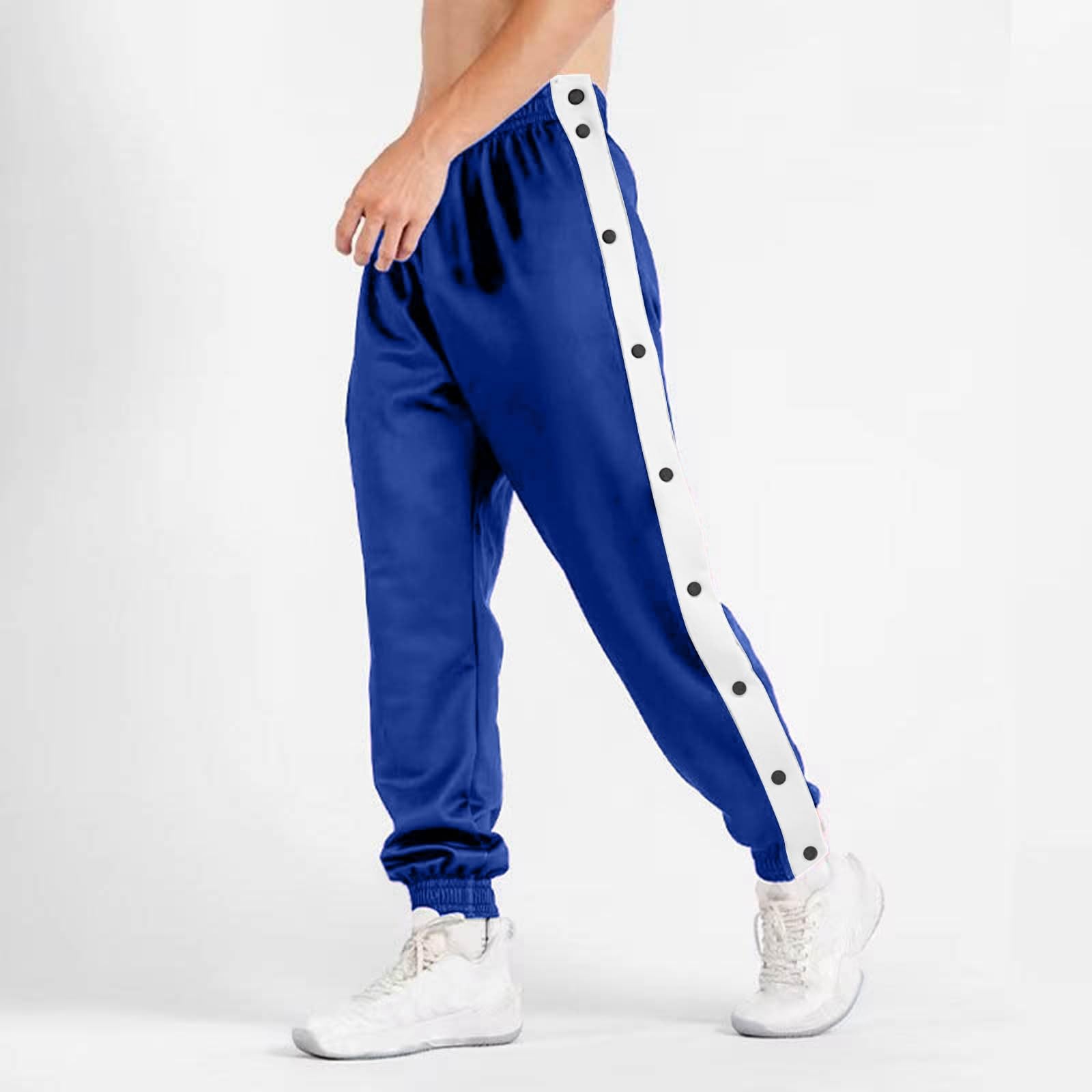 Generisch Pantalones de baloncesto con botones laterales holgados con puños elásticos