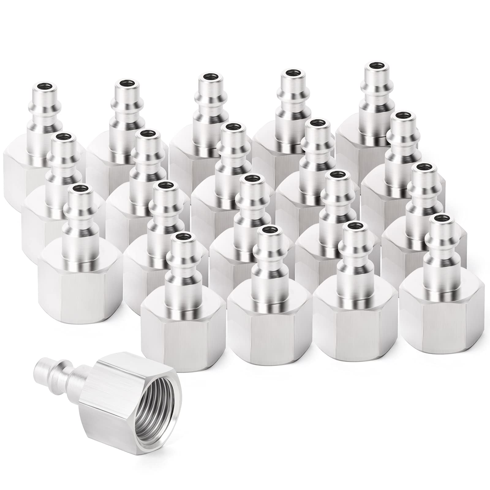 GASHER 20PCS 1/2-Inch NPT Female Industrial Air Tool Fitting, 1/4-Inch High Flow Pneumatic Plugs Max Working Pressure 300PSI