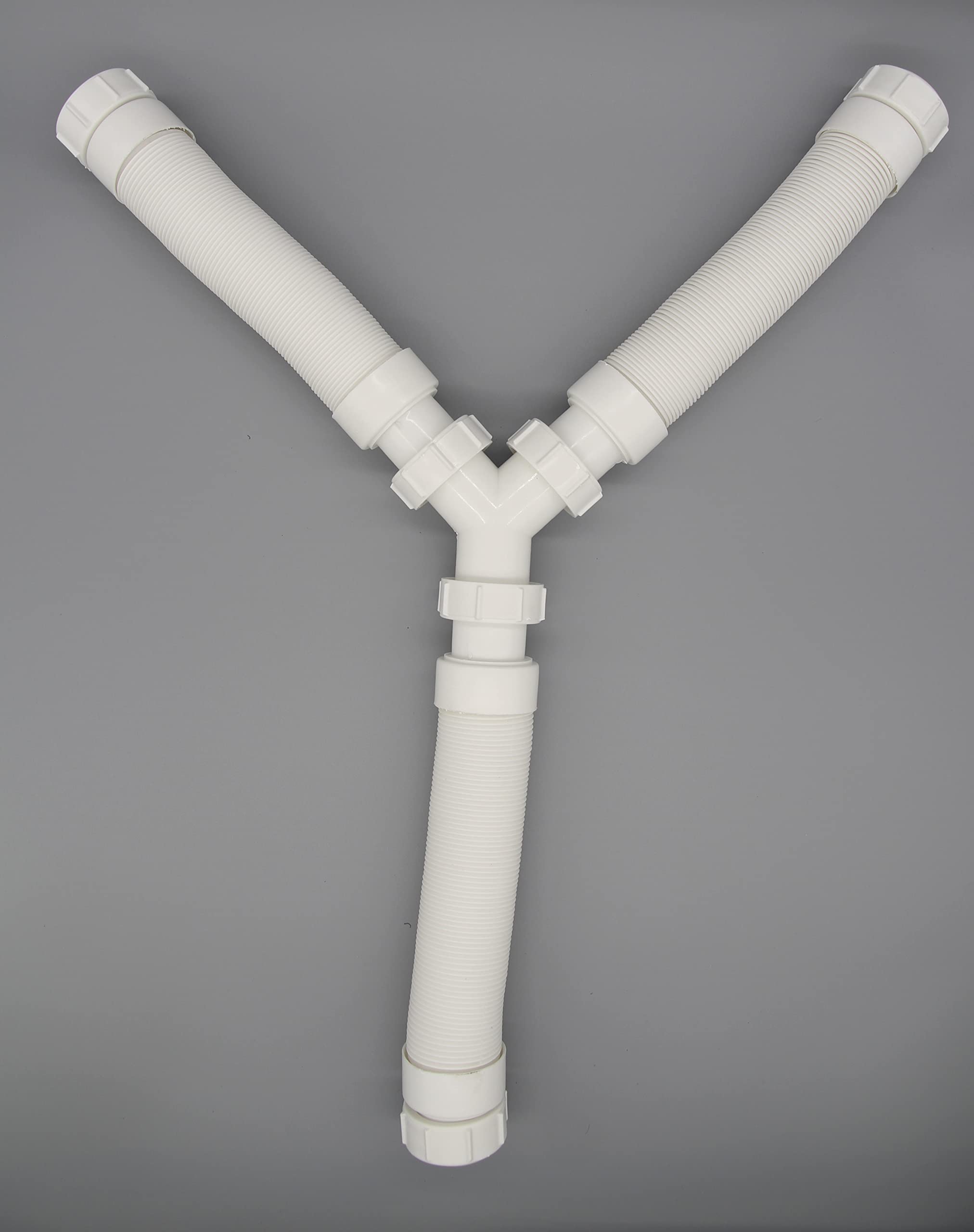 Drenaje de fregadero de doble cuenco de 1 1/2 pulgadas o 1 1/4 pulgadas, solución todo en uno expandible y flexible para kit de drenaje de fregadero de cocina, drenaje de fregadero doble y kit