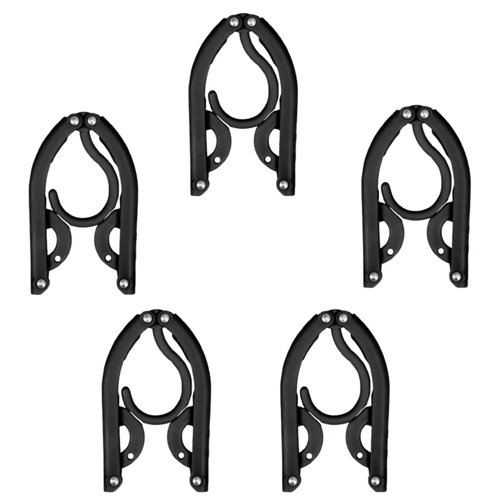 Travel Hangers 5/10pcs Portable Travel Hangers Plastic Folding Foldable Clothes Drying Rack Accessories for Suitcase Hotel(5pcs Black)