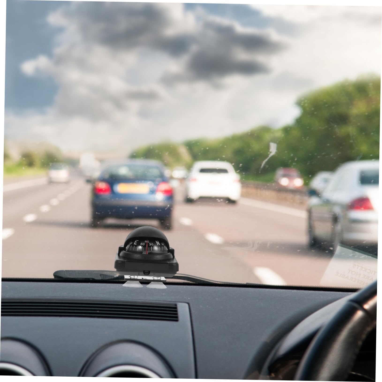 SOLUSTRE Car Compass Ball Declination Auto Compass for Easy Navigation Cars Boats and Trucks Durable Dashboard Mount Compass for Accurate Directional Guidance