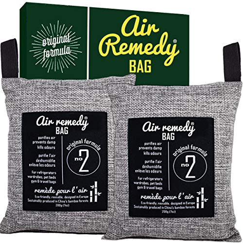 Charbon Actif Anti Odeurs 2x Désodorisant Frigo Au Charbon De Bambou - Purificateur Air Absorbant Odeurs Et Humidité | Citron Charbon Actif Odeur