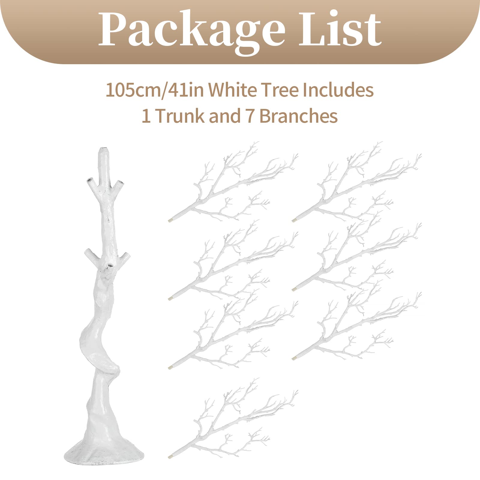 Sziqiqi 105cm Blanc Artificiel Arbre de Pâques Decoration