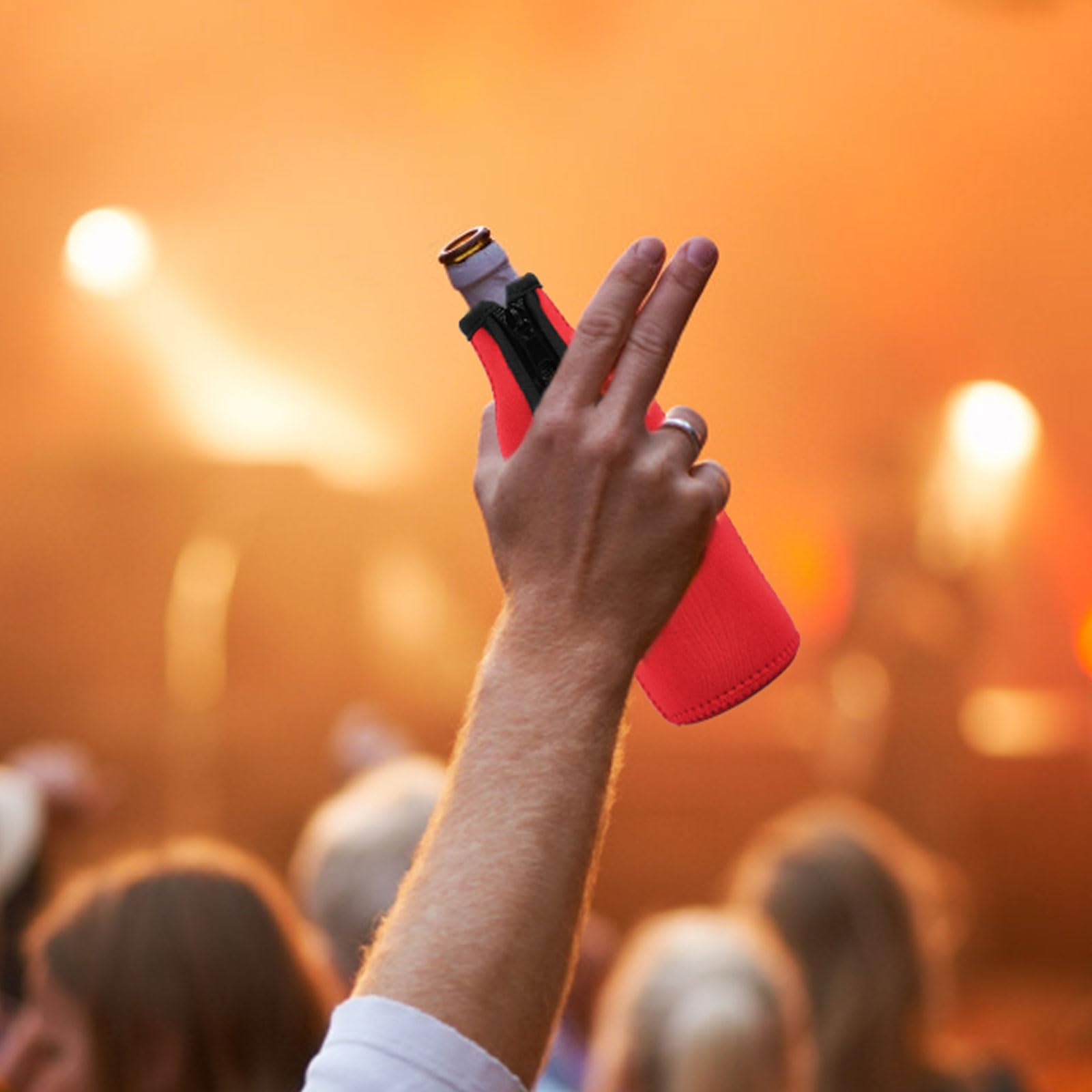 KHZSPP 12 oz Beer Bottle Insulator Sleeve Insulated Beer Bottle Cooler Sleeves with Zipper Standard Beer Bottle Sleeves Reusable Beer Bottle Cover Keep Warm and Cold Zip up Bottle Jackets for 12 oz Bo