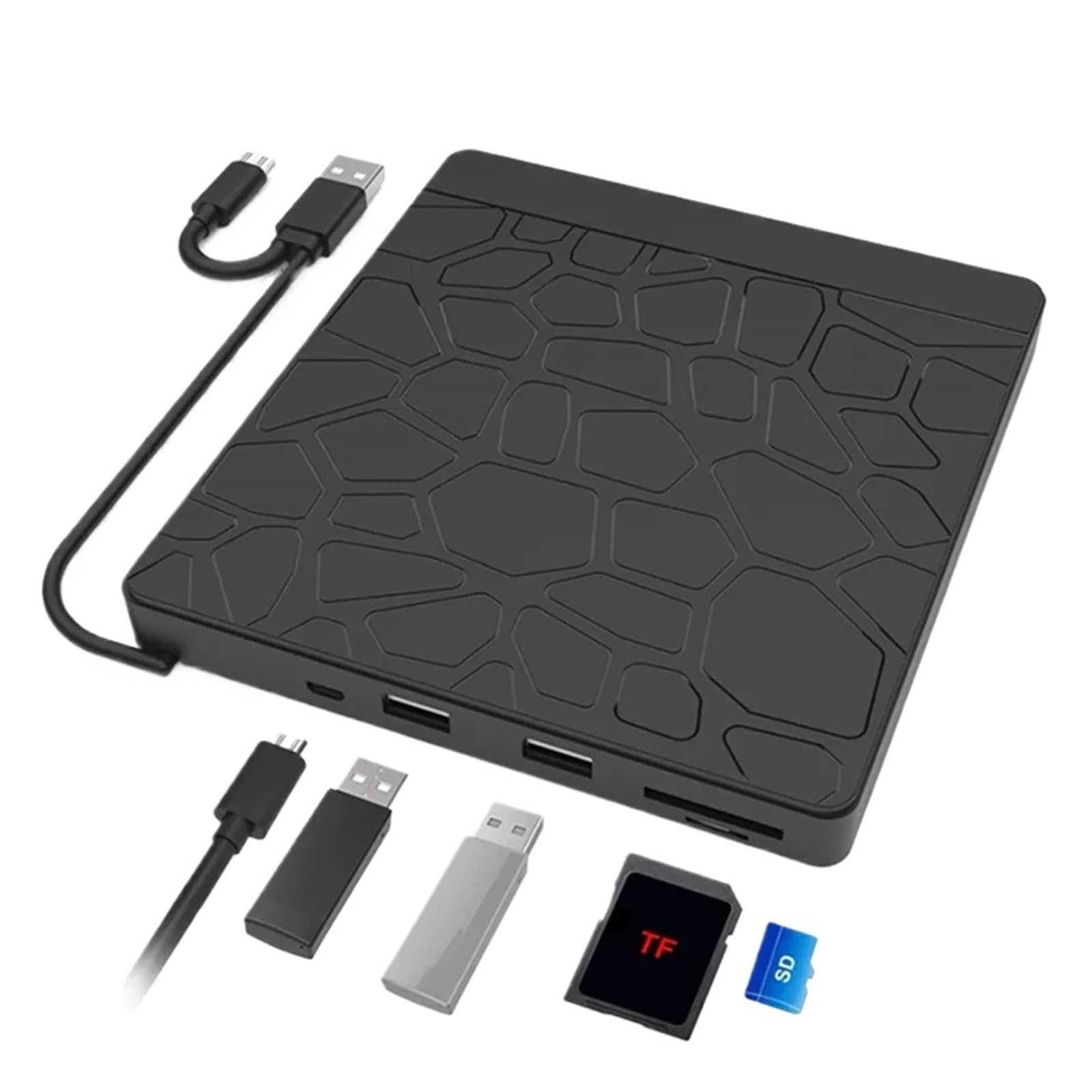 Reproductor de DVD Grabadora De DVD Externa USB 3,0 Y Tipo C, Grabadora De Tarjetas Multifunción, Unidad Óptica DVD RW, Reproductor De CD/DVD