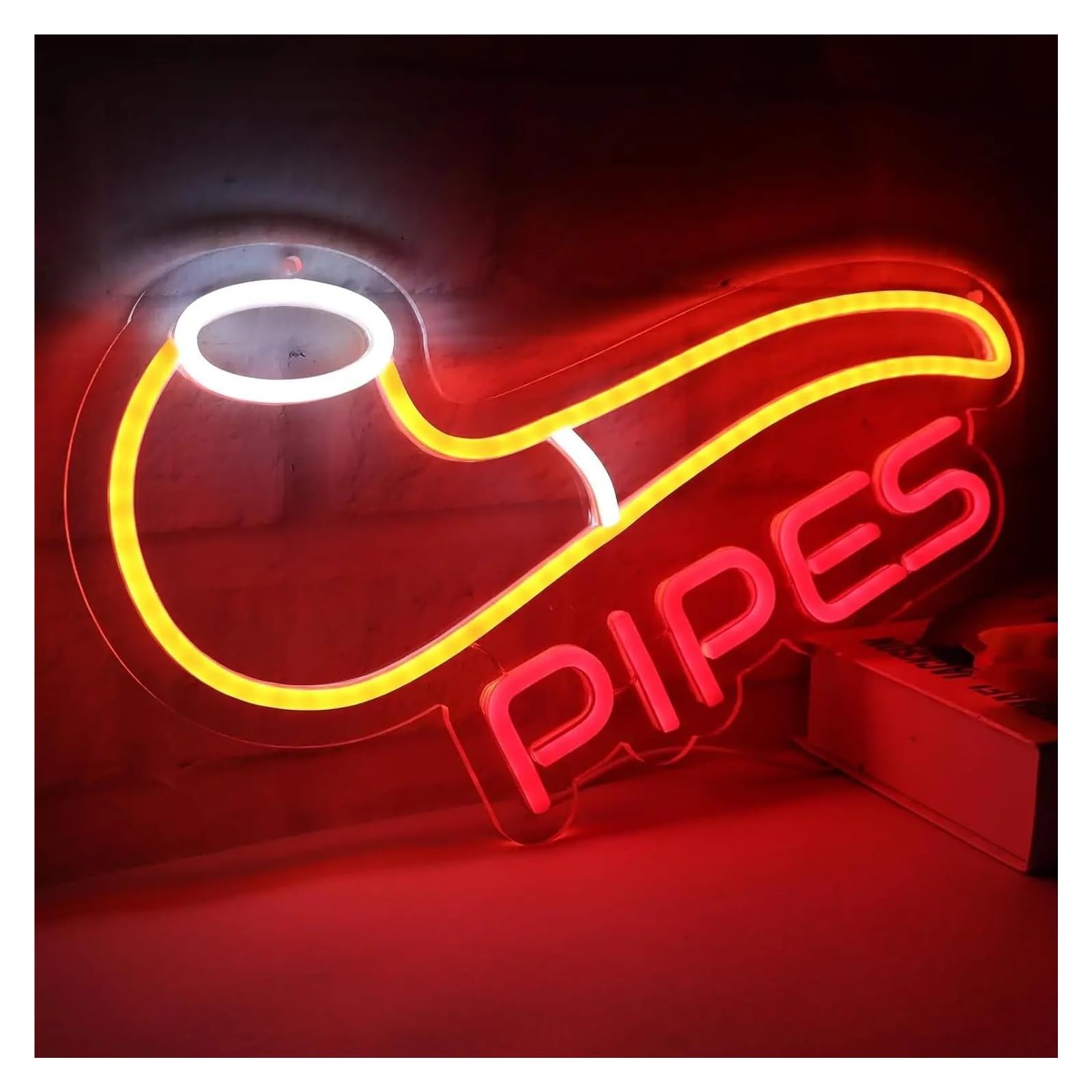 XENITE Hanging Art Neon Signs Smoke Shop Neon Sign USB Dimmer Switch for Bar Garage Smoking Lounge Gaming Room Bedroom Decorations 37x29cm
