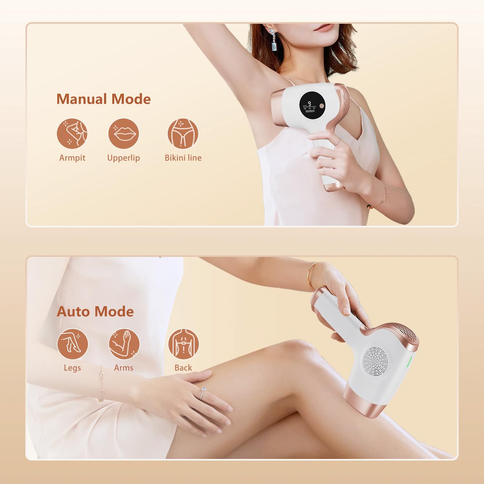 IPL -Laser - Geräte Haarentfernungs für Frauen und Männer, 9 Energieniveaus, 999.000 Blitze, zu Hause sicher für Gesicht, Körper, Bikini & Back