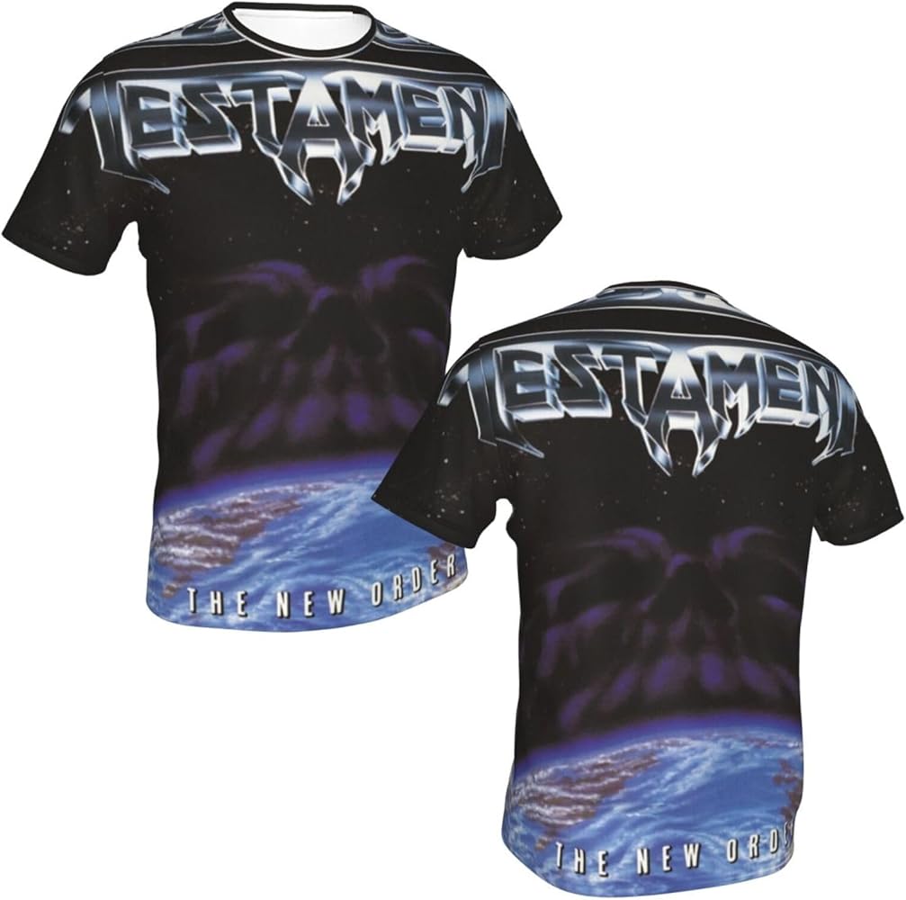 Testament プリントTシャツ FBHFOOKKB Testament The New Order Men's T Shirt Short Sleeved Full
