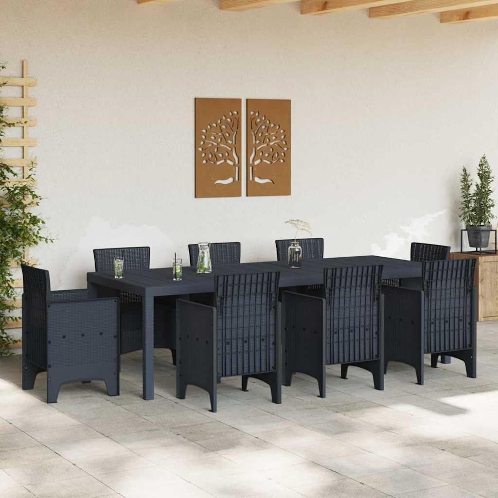 vidaXL Tavolo da Giardino Resistente alle Intemperie Antracite
