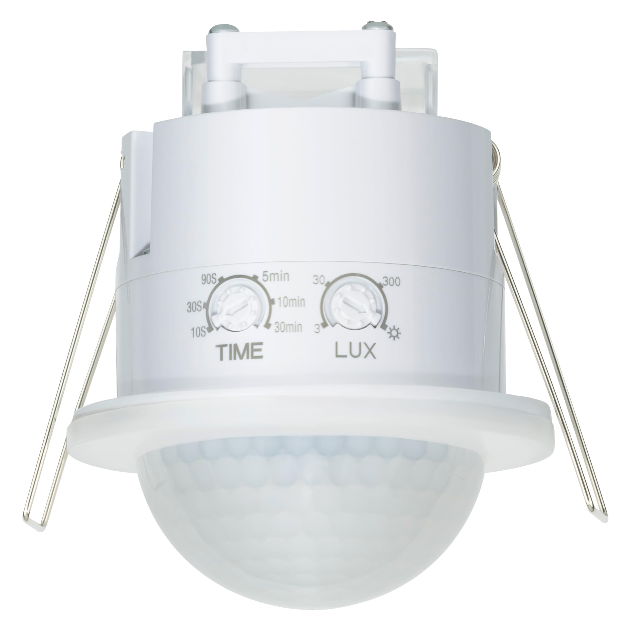 SEBSON Recessed Ceiling PIR Sensor Outdoor - Motion Sensor 360° 20m - Programmable Light Sensor, LED Suitable, Cut-Out Ø63-66mm, Compact Size Ø77x88mm