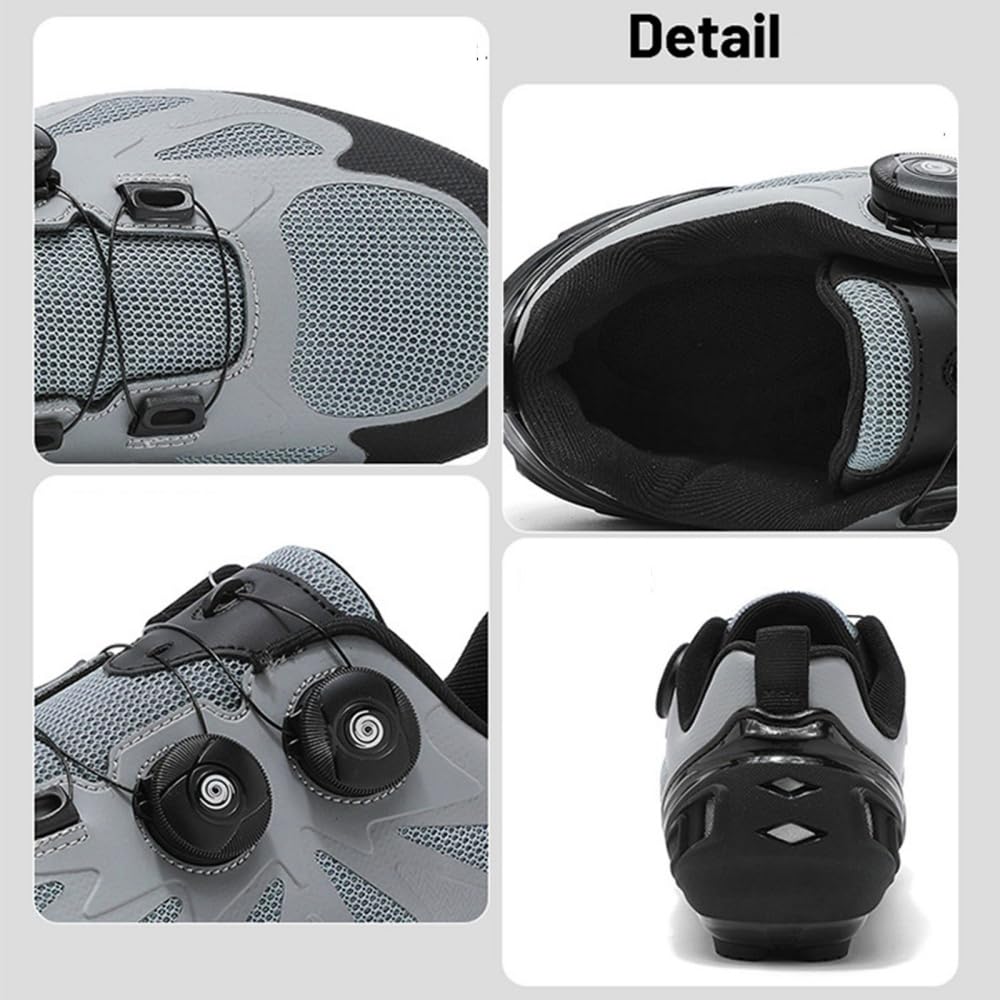 Mateju Chaussure de Cyclisme VTT Homme Femme avec Cale, Unisexes Respirantes Chaussure VTT Compatibles SPD de Vélo Route en Plein Air Sneakers -Modèle T68