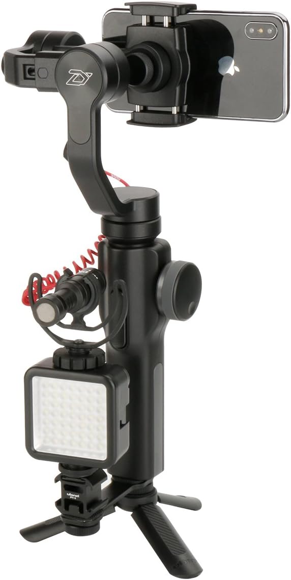 Ulanzi PT-3 Triple Cold Shoe Mounts Plate Microphone Led Video Light Extension Bracket Microphone Stand Rig Compatible for DJI OSMO Mobile 3 2 OM 4 Zhiyun Smooth 4/Feiyu Vimble 2 Gimbal Stabilizer