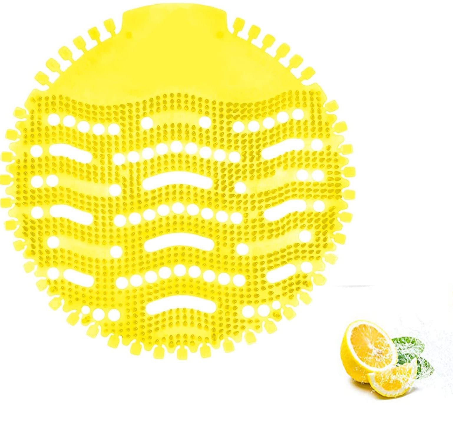 5 Pack Urinal Screens Deodorizer, Premium Urinal Cake Long Bristle Anti-Splash and Anti-Clogging Lasting Odor Freshener – Ideal for Schools, Bathrooms, Restrooms, Office, Restaurants (Lemon)