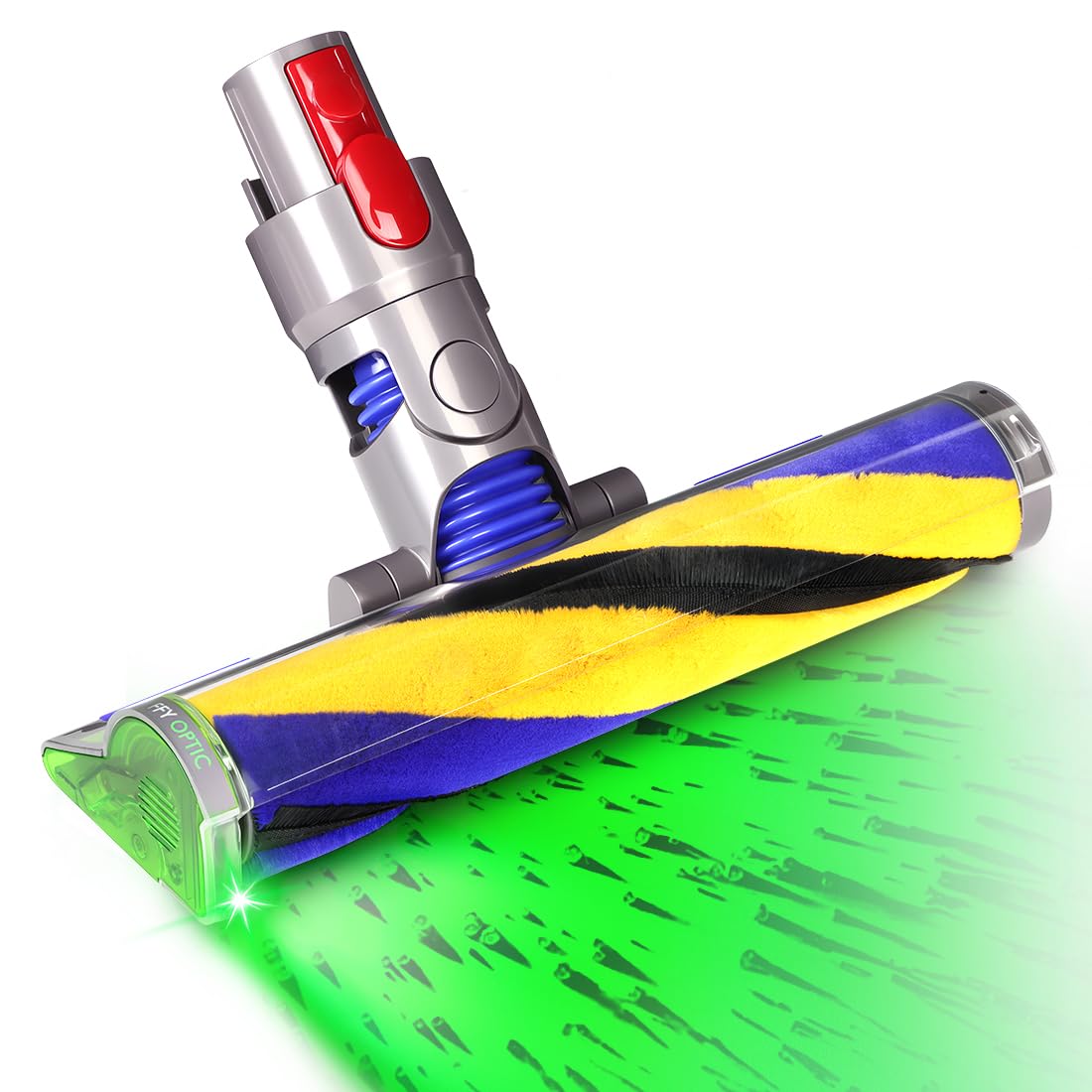 Dust Detection Soft Roller Power Head Compatible with Dyson Vacuum V7 V8 V10 V11 V15, Motorized Vacuum Cleaner Head for Hard Floors, Quiet & Lightweight Replacement Head