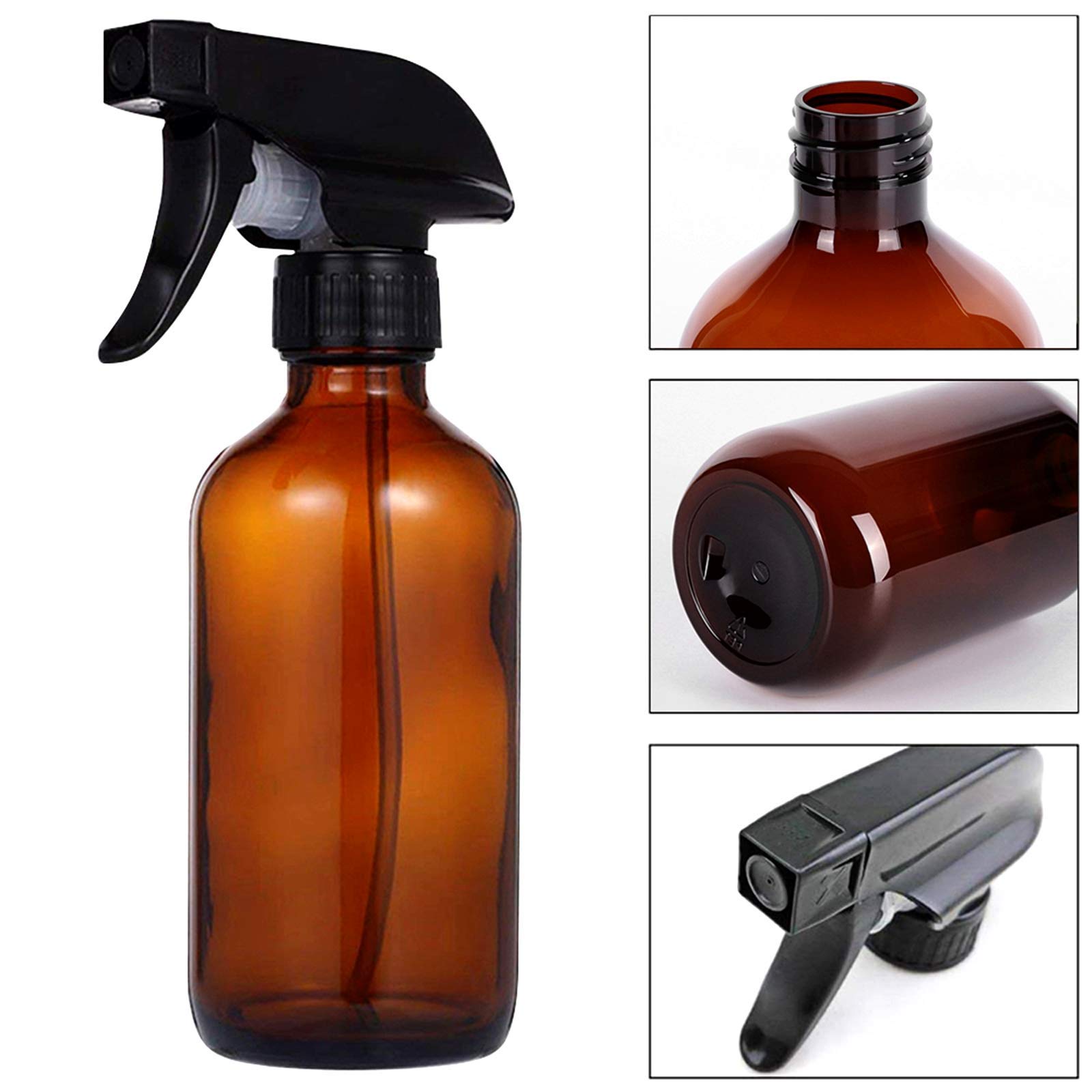 Butelka plastikowa brązowa 500 ml z rozpylaczem do roślin, fryzjerstwa, zestaw 2 szt.
