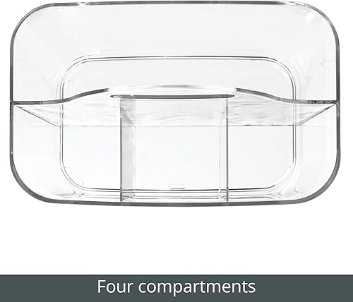 Miniatura 5 de mDesign Organizador de almacenamiento de oficina pequeño de plástico con asa para gabinetes escritorios espacios de trabajo con capacidad para