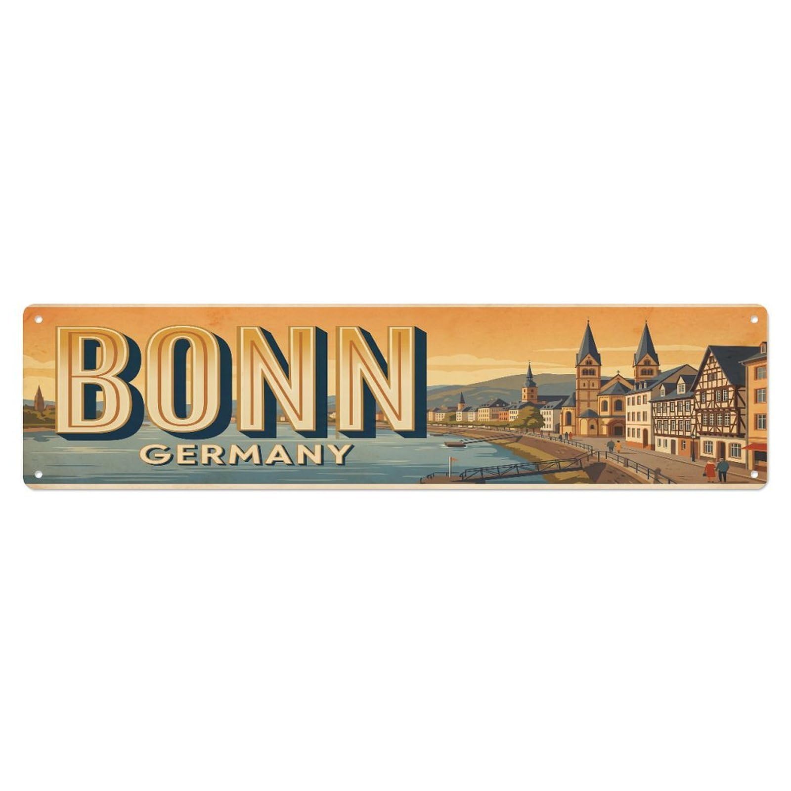 Metal Tin Sign Retro Travel Germany Bonn