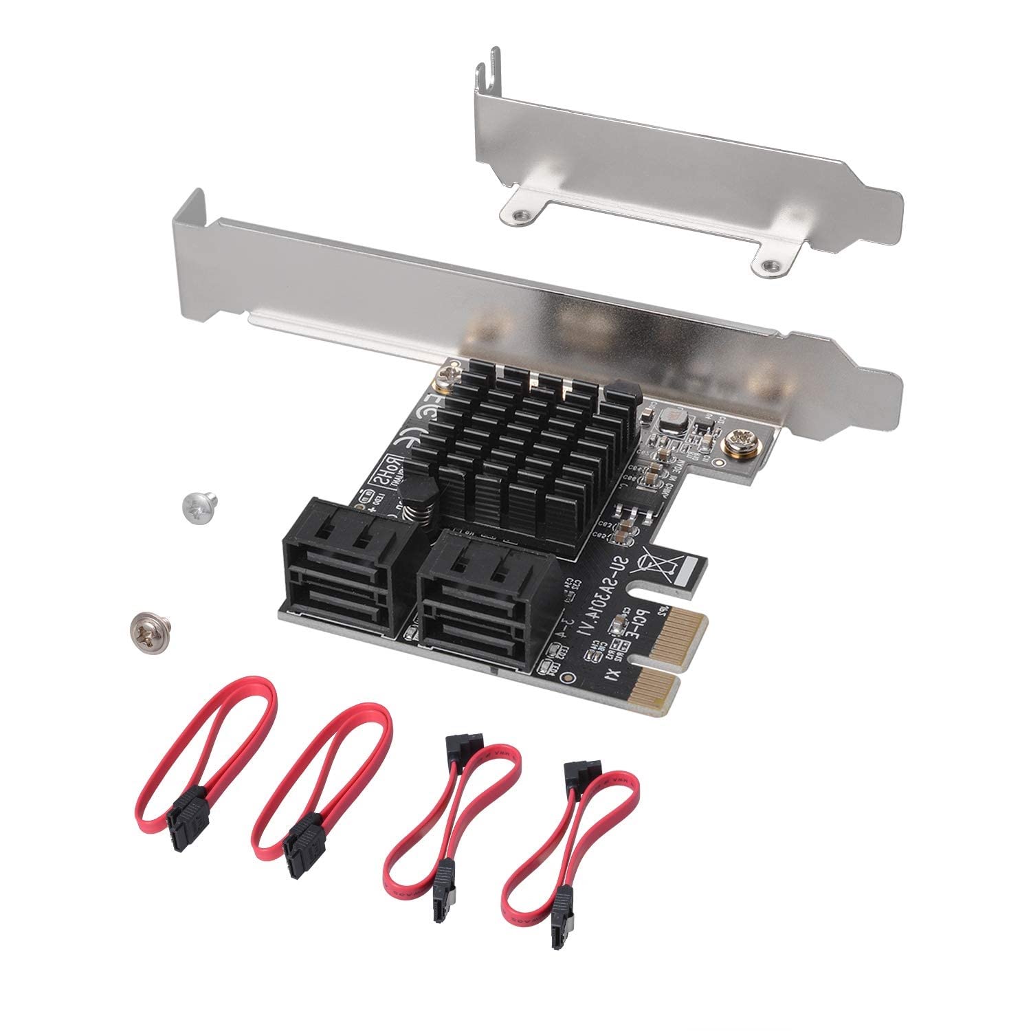 foxaa SATA Card PCIE 3.0, 4 Port with 4 Cables, Controller Expansion Card with Low Profile Bracket, Non-Raid, Boot as System Disk, Support 4 SATA 3.0 Devices-image-27