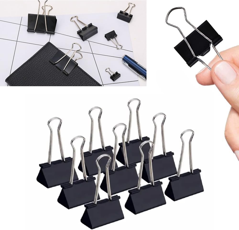 NSSP Black Large Paper Clips for Notes Letter, Papers,Binder Clamps in Office, Home, School, Institutions, Paper Holding Capacity Files Organized and Secure (41 MM, 24) 1