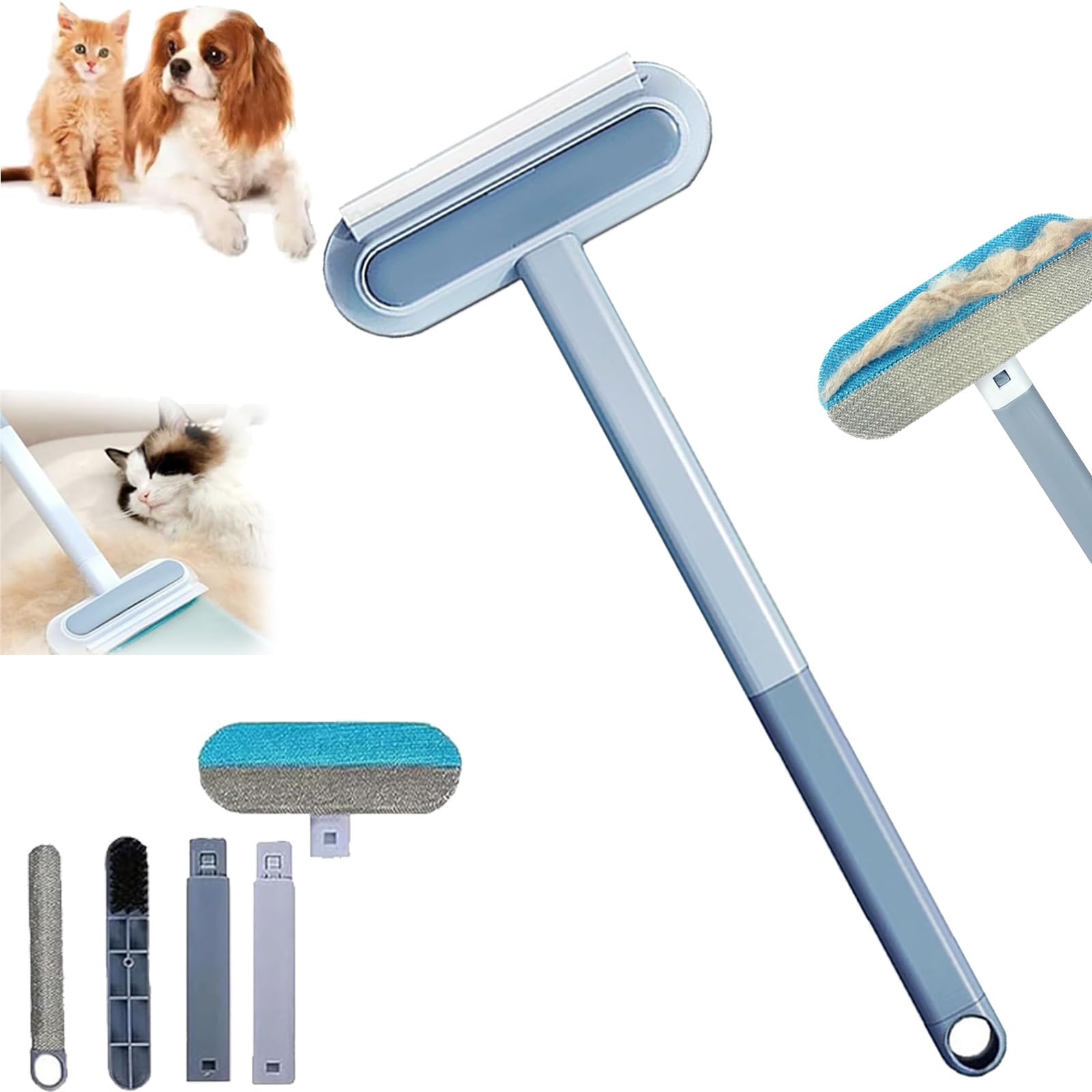 ZANWANXIN Imaginary Pet Hair Removal Tool, 4 in 1 Pet Hair Removal Tool, 4 in 1 Multifunctional Pet Hair Removal Broom (1pcs)