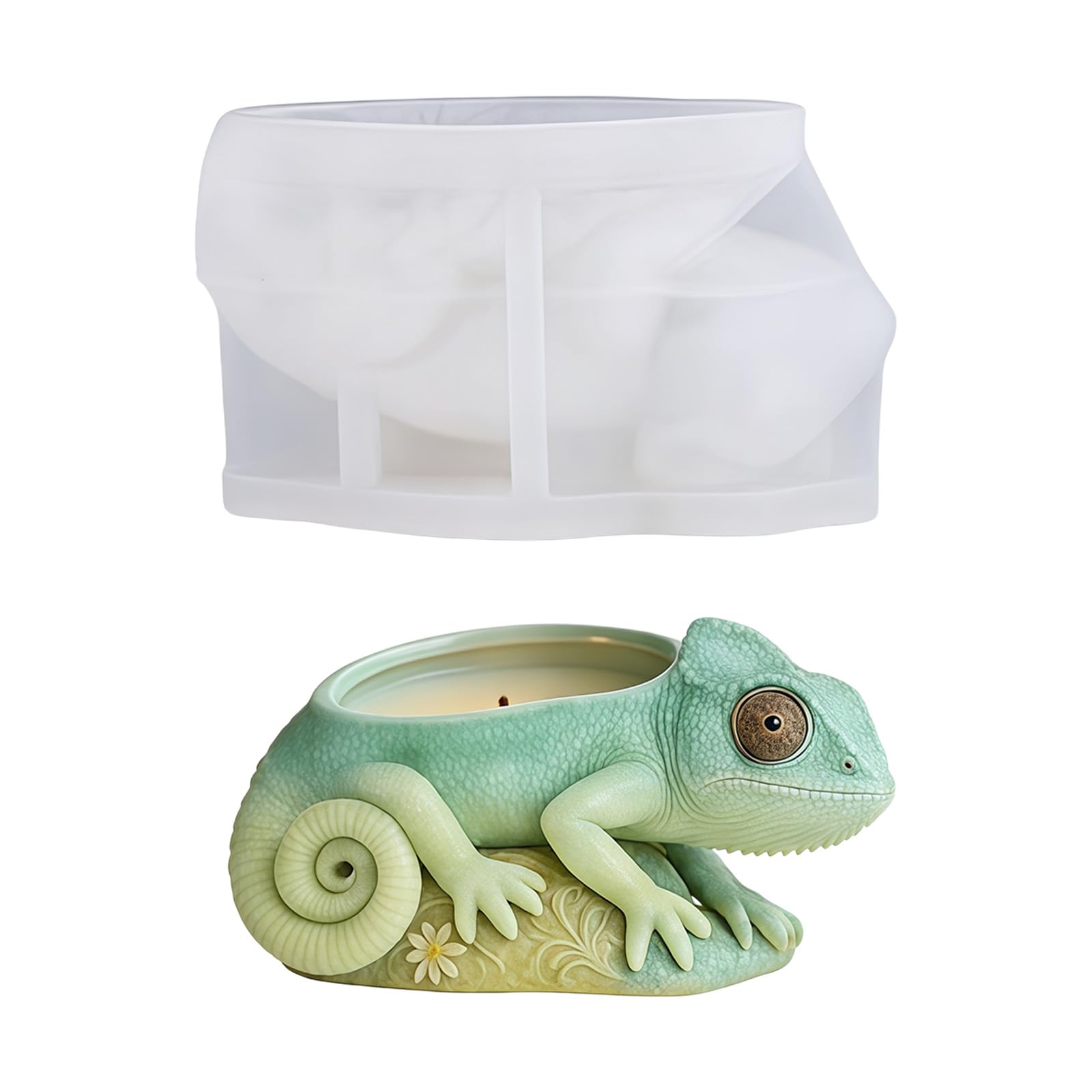 hogtnd Flexible Silicone Succulent Planter Mold for Handmade Resin Art Decorative Reptile Mold Vases Home Decorations Resin Mold