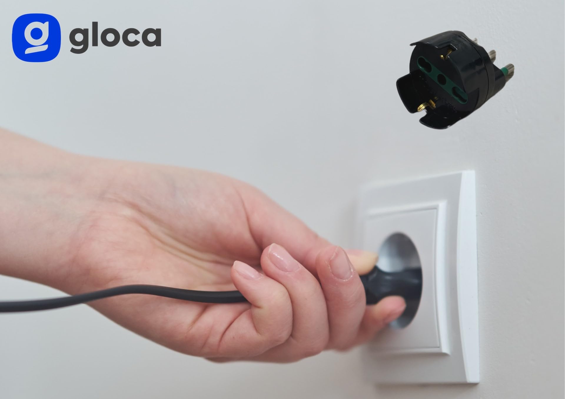 gloca Set 3 Adattatori Presa Schuko 10/16A Con Spina 16A Colore Nero Standard