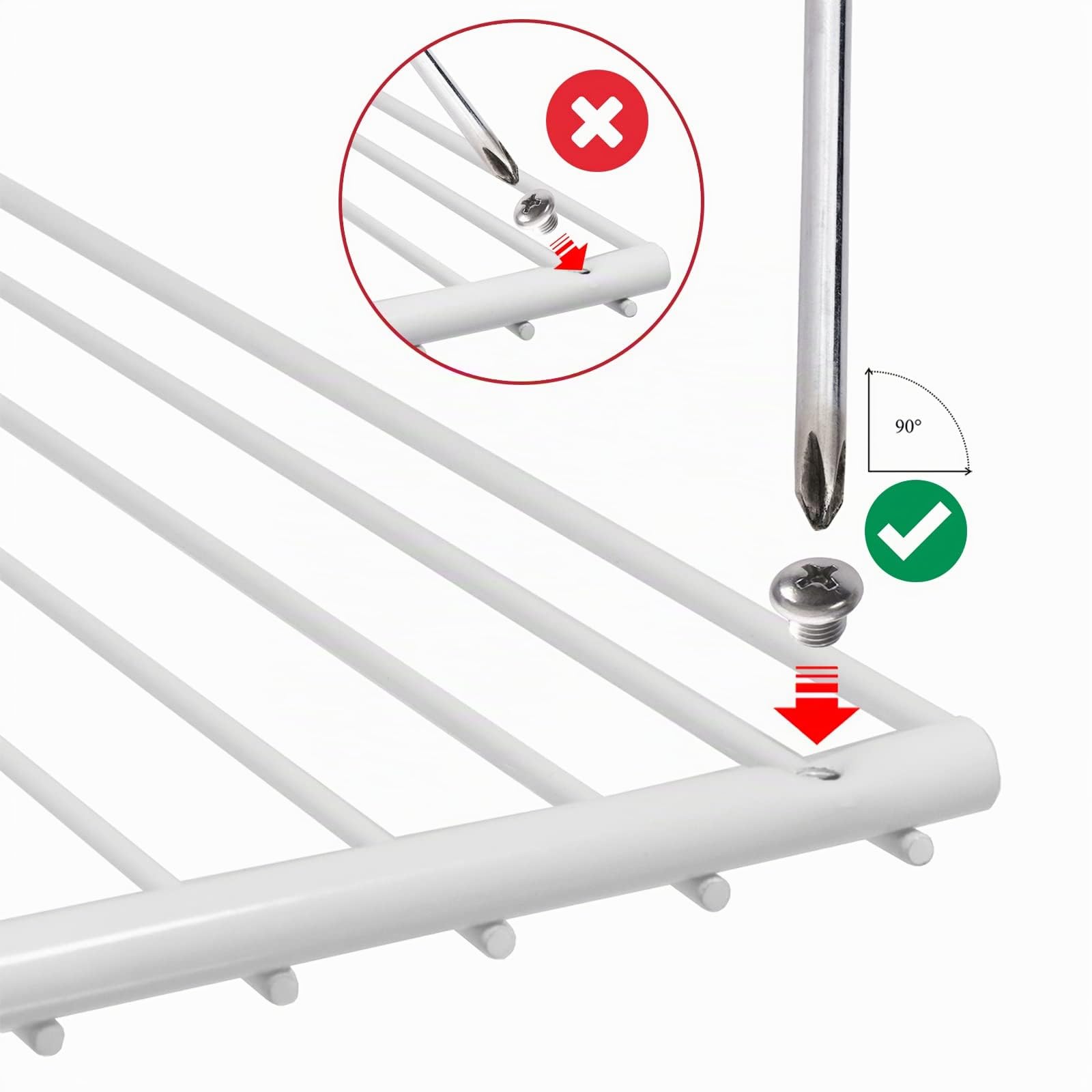 SPARES2GO Estante Universal para frigorífico y congelador (Paquete de 3, Blanco, Ajustable, Recubierto de plástico, Brazos Extensibles)
