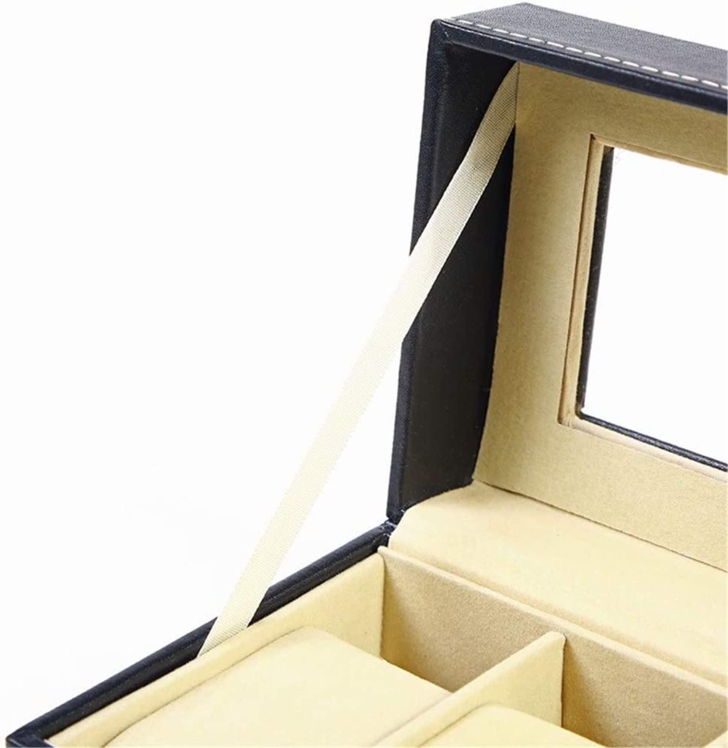 Caja De Reloj Elegante Caja De Colección De Relojes De Cuero PU con 10 Ranuras, Soporte Transparente para Reloj De Pulsera, Caja Organizadora De Almacenamiento Estuche para Relojes