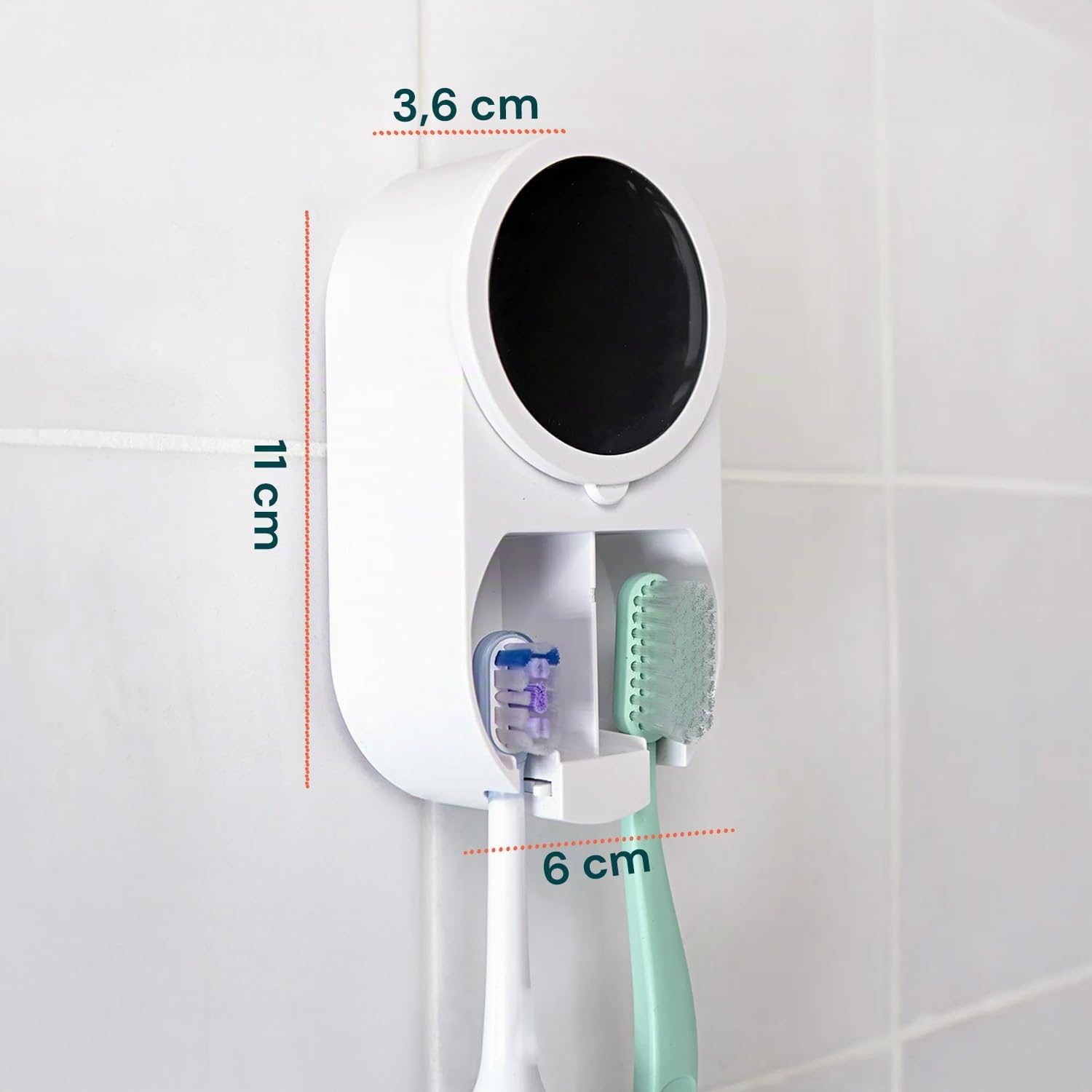 Wintem – Sterilizzatore da Parete UV-C per Spazzolini con Sensore Infrarossi, Display LED e Ricarica USB, Compatibile con Spazzolini Manuali ed Elettrici, Asciugatura Automatica