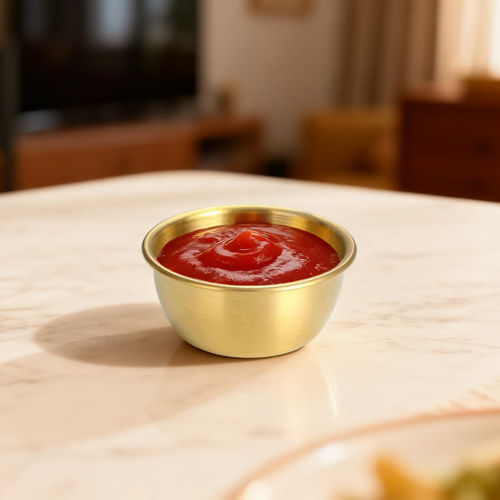30 szt. mini misek do sosów, złote, 2,1 l oz/60 ml, 2,4 cala zestaw przypraw ze stali nierdzewnej, miski do maczania, możliwość układania w stos do kuchni i restauracji