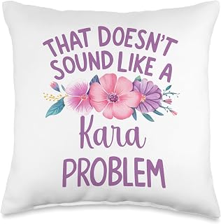 Kara Personalized Cute Flower Girls Kara Name Throw Pillow
