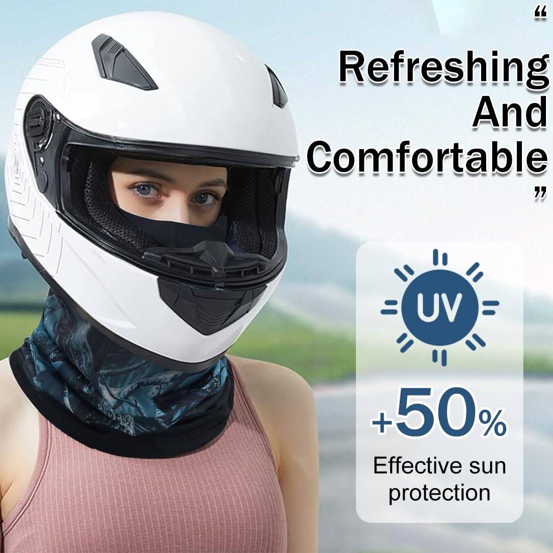 KUNSTIFY Scaldacollo Multifunzione In Cotone Elastico – Bandana, Maschera Viso, Foulard, Protezione Da Polvere E Sole, Lavabile E Riutilizzabile - 5