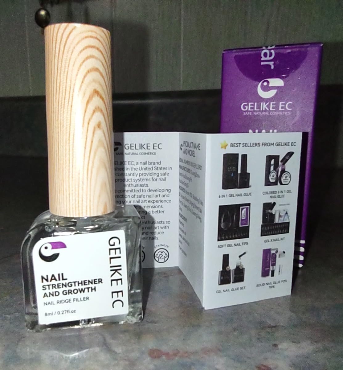 gelike ec Nail Ridge Filler For Damaged Nails: Gelike ec 8 in 1 Nail Strengthener for Thin Nails and Growth - Protein Nail Ridge Filler with Top Coat Free 552PCS