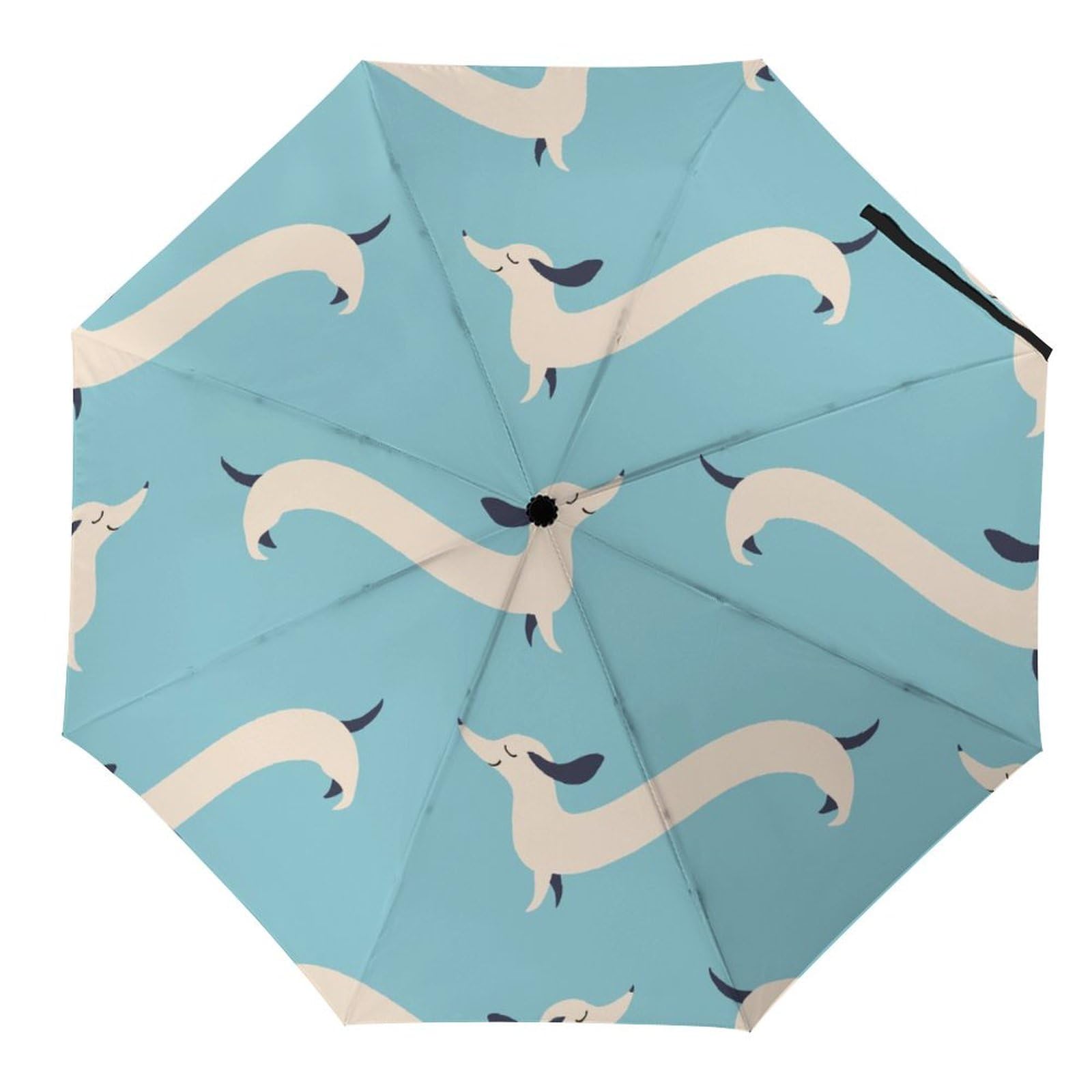 Tilivyx Umbrellas Sausage Dog Pattern Automatic Folding Umbrella Uv Sunscreen Umbrellas Portable Umbrella