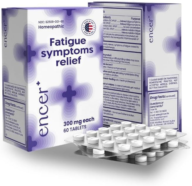encer Homeopathic Medicine for Oncology Treatments-Natural Energy Boosters for Radiotherapy Patients - Fatigue, Focus & Vitality Supplement-Chemotherapy Must Haves for Women & Men - 2 Pack, 120 Count