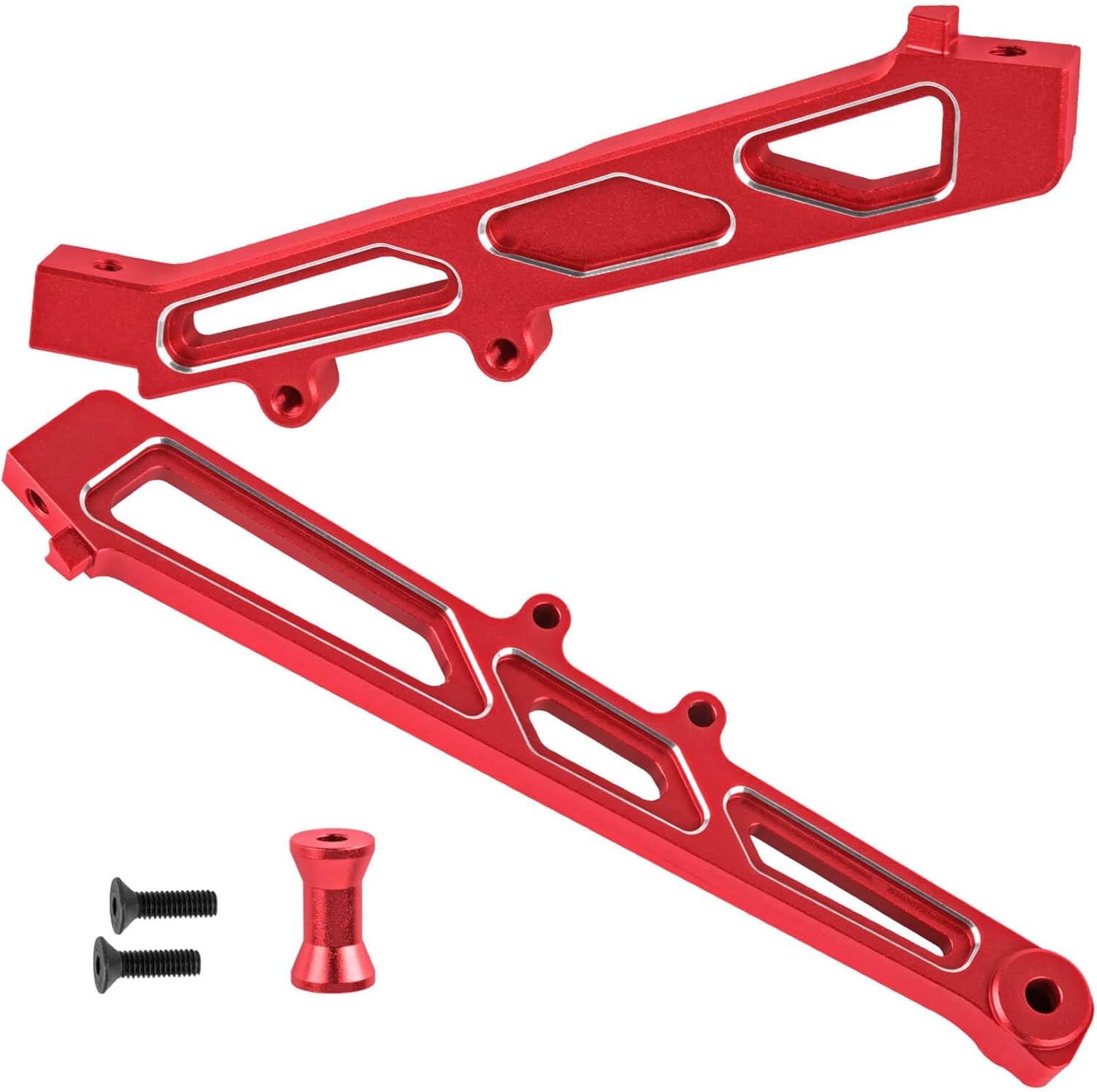 RC Front Rear Chassis Brace Upgrades Part for 1/7 Felony 6S BLX,Infraction 6S BLX,Limitless Roller,Aluminum Front Rear Support Frame Hops up,Red