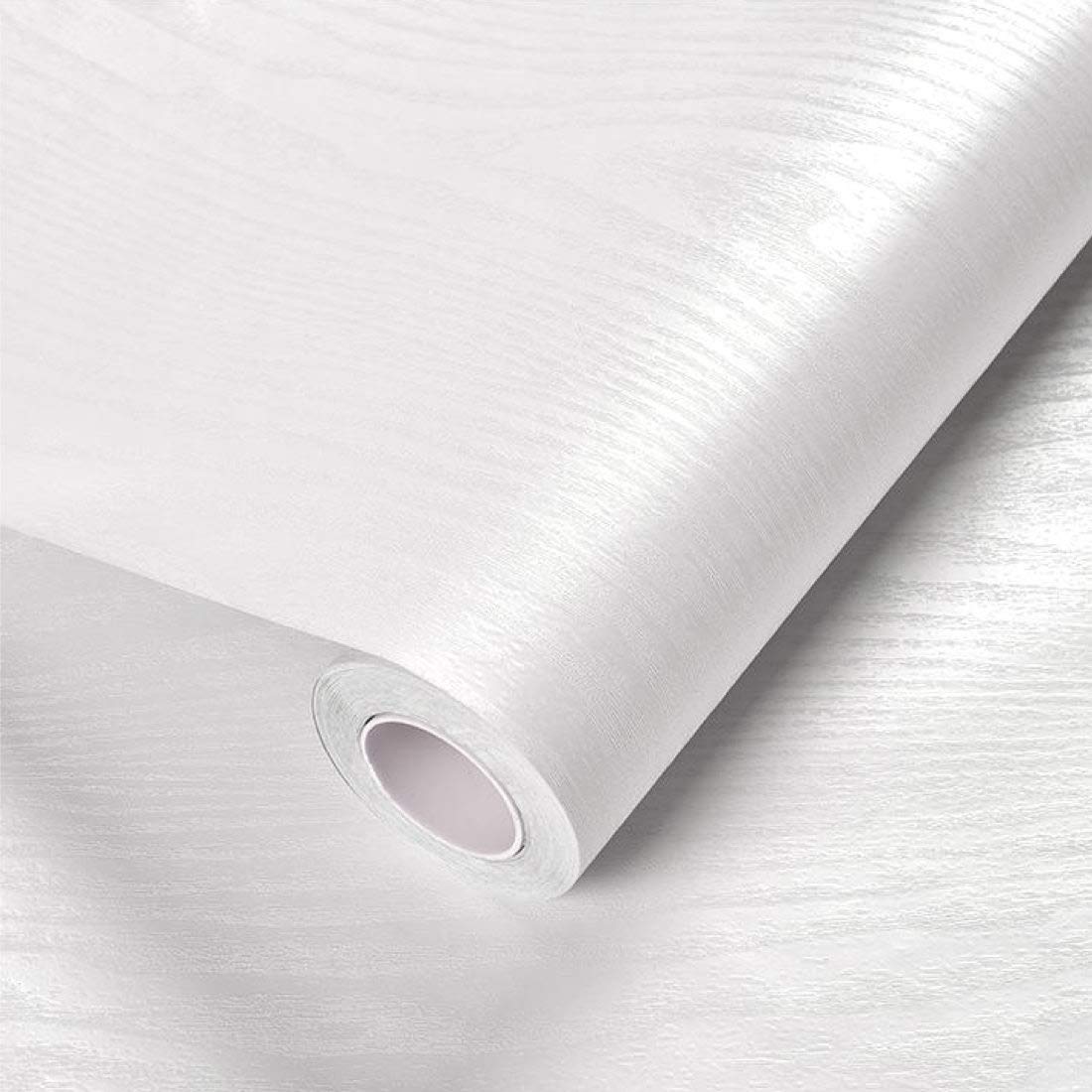 壁紙 シール がある シート はがせる壁紙 のり付き 補修 防水/耐熱/防カビ/防汚 壁紙 リメイクシート 模様替え DIY タイルシール 賃貸OK 台所 家具 キッチン壁紙幅（45cm×長さ10m 白・木目）