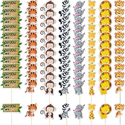 96 Pieces Safari Cupcake Toppers Cover
