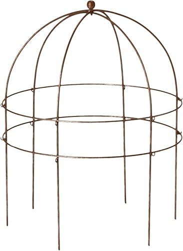 Gardeners Supply Company Jardin - Soporte para plantas de jaula para pájaros Enrejado de flores de acero grande y resistente para decoración de