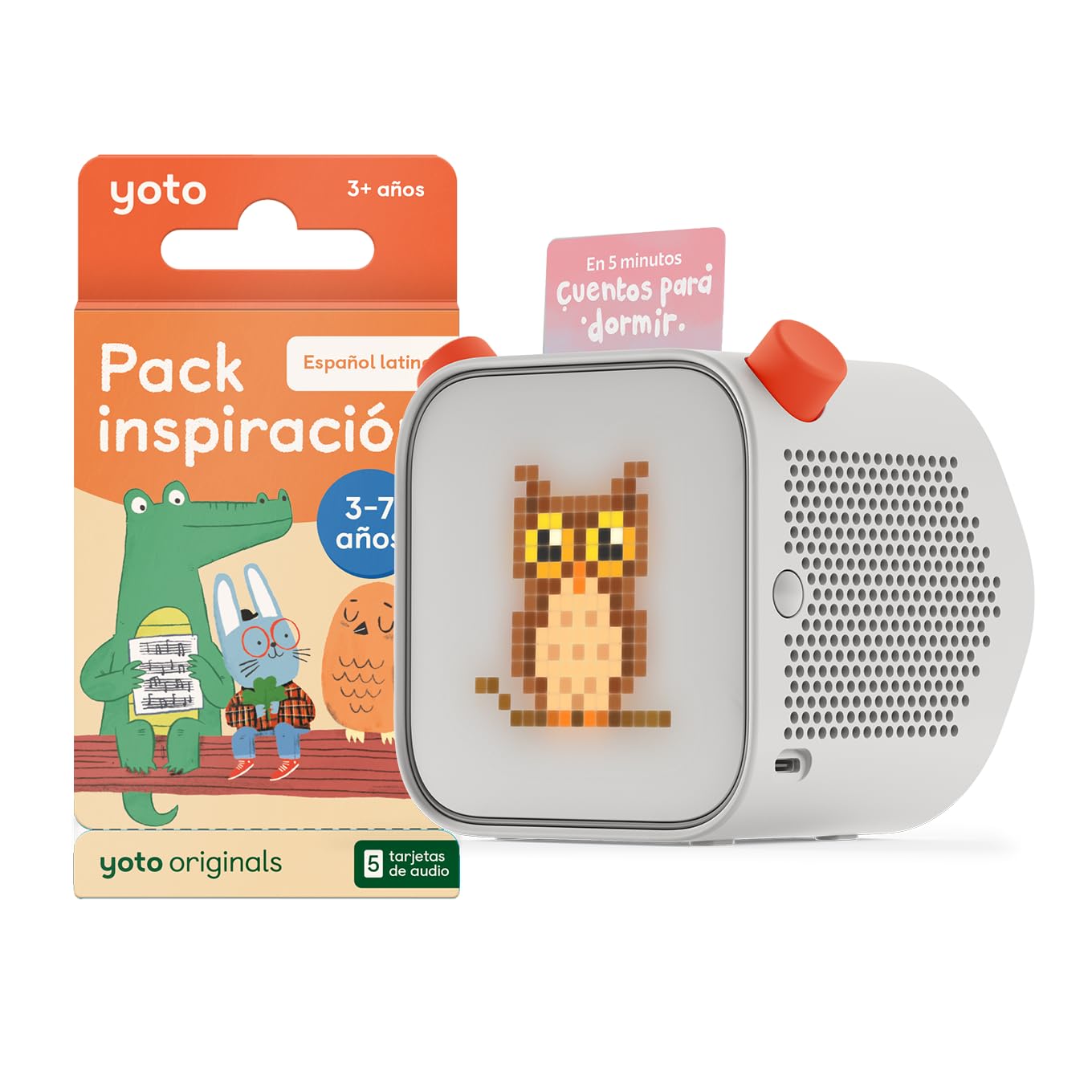 YOTO Player (3rd Gen.) + Pack inspiración 3-7 años Spanish Bundle – Kids Bluetooth Audio Speaker, All-in-1 Screen-Free Device for Stories Music