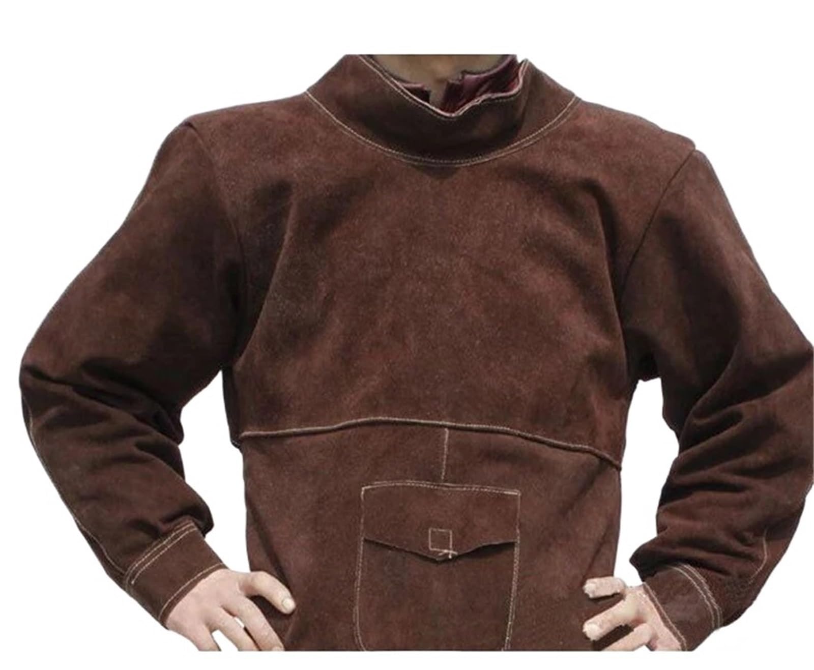 Leather Welding Jacket | Heavy Duty Welding Apron With Welder Sleeves, Adjustable Buckle Strap, Fire/Heat Resistant