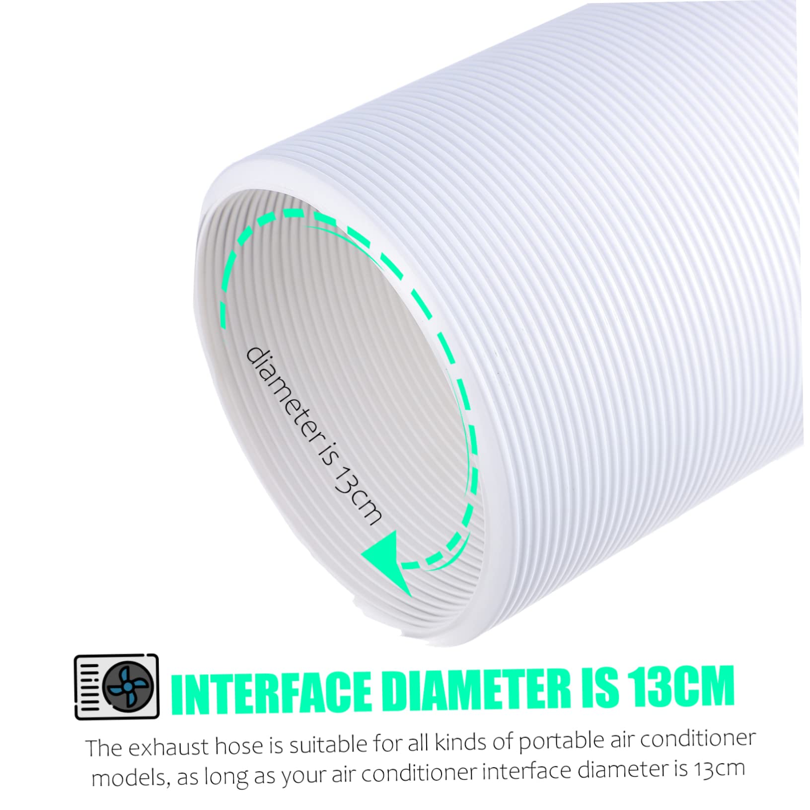 LABRIMP 2m Tubo di Scarico per Condizionatore Portatile Tubo Flessibile Retrattile da Metri Sfiato per Aria Condizionata Mobile Uscita Aria