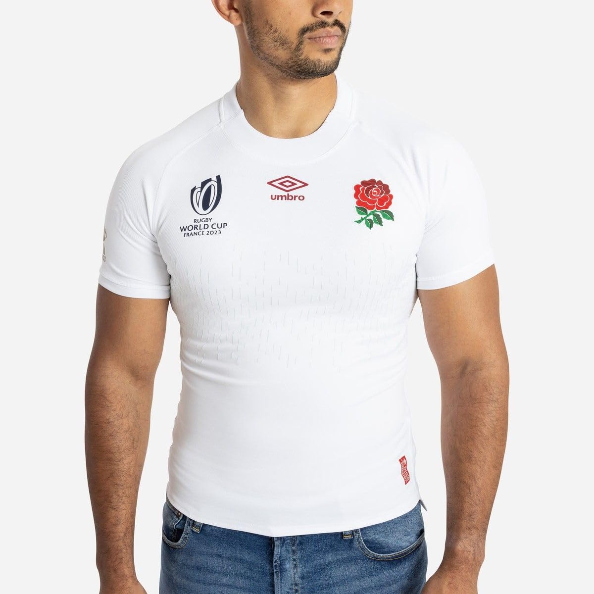 Umbro Mens England RWC Rugby Home Shirt 2023 Adults Top White L
