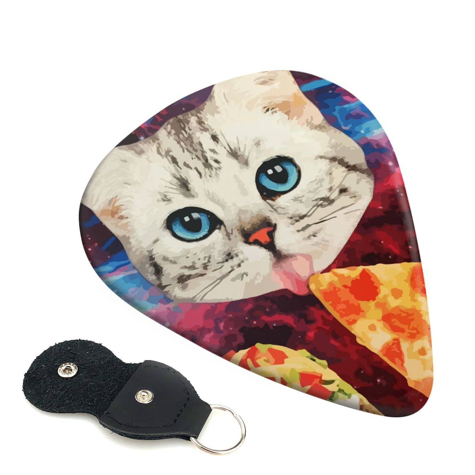 Amazon.co.jp: 可愛い猫 ピザ 赤と青の背景 ギター ピック ギター 