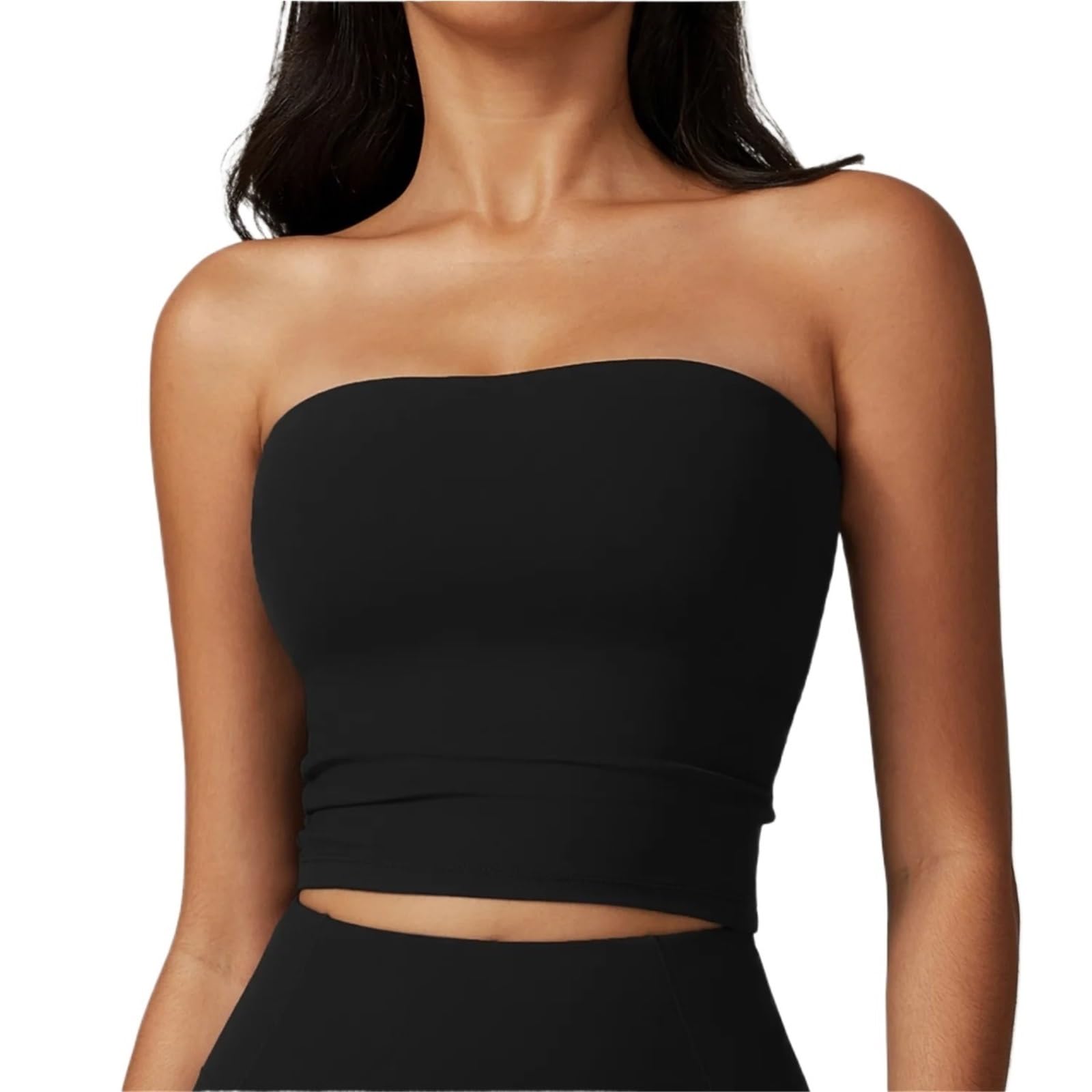 Sujetador sin Tirantes Chaleco de Yoga con Hombros Descubiertos for Mujer, Sujetador Deportivo Sexy, Top Fitness Secado rápido