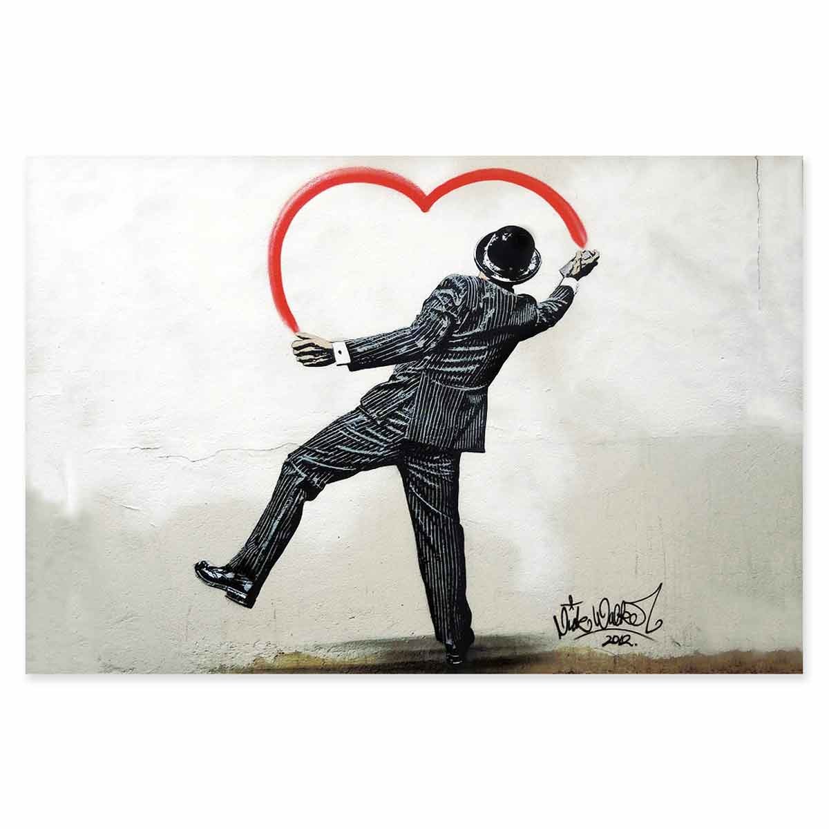 Streetart Banksy - Póster para habitación (90 x 140 cm), diseño de corazón