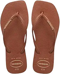 Chinelo Havaianas Slim Square Logo Pop-up Feminino - Cor Ferrugem